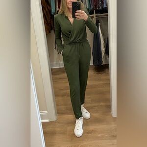 Daily Ritual NWOT Forest Green Women's Jumpsuit, XS, Stretchy, Elastic Waist